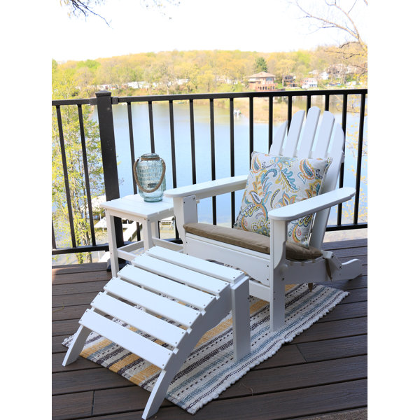 Resin Folding Adirondack Chair With Table And Ottoman 